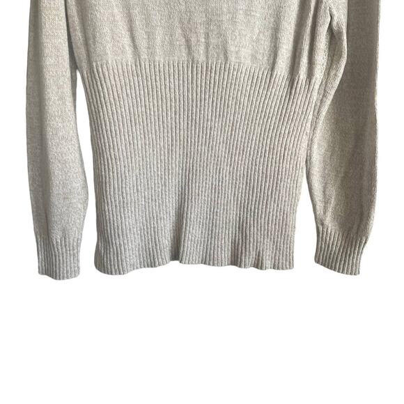 Cato Sweater Women 18/20 Oatmeal Surplice Neck Decorative Buttons Office Minimal - Picture 4 of 14